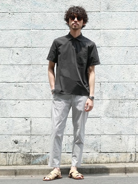 「スキッパーシャツ」｜nano・universe  WEB さん（メンズ・178cm）の夏コーディネート