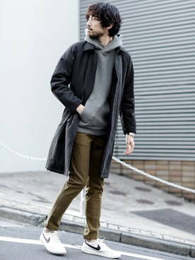 「NANO universe（ナノユニバース）のアイテム（ステンカラーコート）」を使った、nano・universe  WEB さん（メンズ・178cm）の冬コーディネート