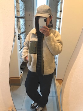 「レトロX」｜「アイテム（ダウンジャケット/コート）」を使った、ティナさん（レディース・155cm）の冬コーディネート