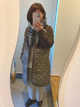 「LAVENHAM（ラベンハム）のアイテム（その他アウター）」を使った、ティナさん（レディース・155cm）の冬コーディネート