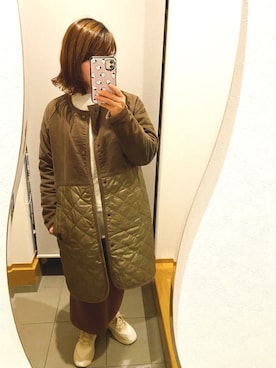 「LAVENHAM（ラベンハム）のアイテム（その他アウター）」を使った、ティナさん（レディース・155cm）の冬コーディネート
