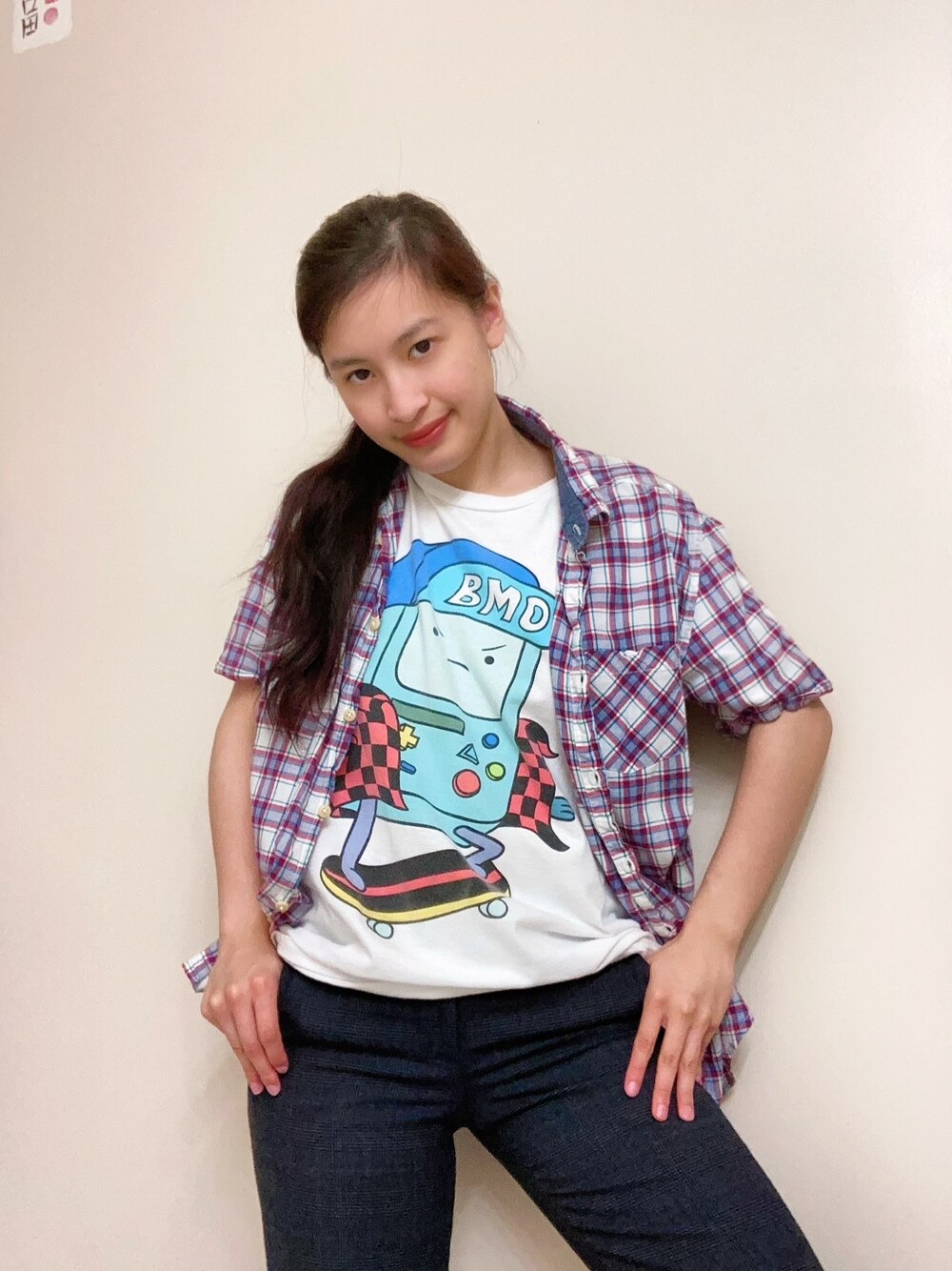 「streetwear、childhood、memories、cartoon、animation、cartoonnetwork、character、tomboy、skaterboy、skatergirl」｜「ADVENTURE TIMEのアイテム（Tシャツ/カットソー、その他）」を使った、Marieさん（レディース・163cm）の冬コーディネートの1枚目の写真