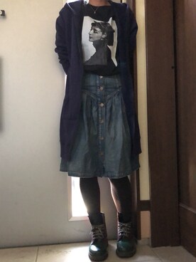 「Ungrid（アングリッド）のアイテム（デニムスカート）」を使った、acofunkyさん（レディース・156cm）の春コーディネート