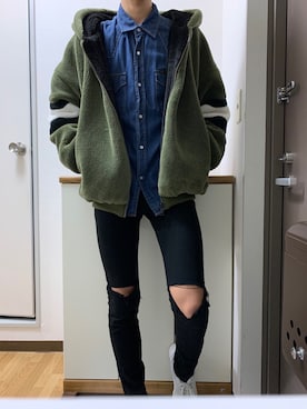 「neos（ネオス）のアイテム（ブルゾン）」を使った、まさん（メンズ・177cm）の冬コーディネート