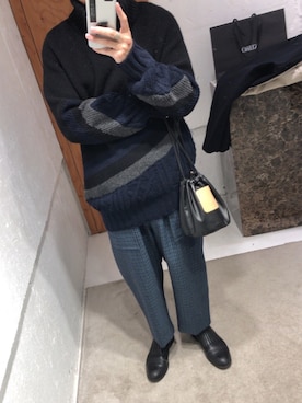 「Scye（サイ）のアイテム（バッグ）」を使った、yukiさん（メンズ・168cm）の秋コーディネート