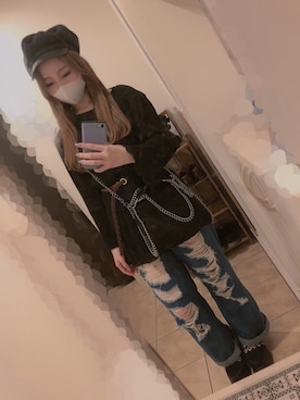 「アイテム（キャスケット）」を使った、soLaさん（レディース・158cm・10代）の秋コーディネート