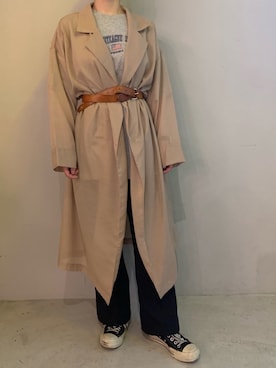 「SPINNS（スピンズ）のアイテム（トレンチコート）」を使った、あんみさん（レディース・156cm）の春コーディネート