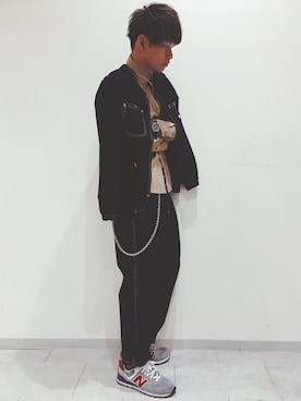 「Lee（リー）のアイテム（ノーカラージャケット）」を使った、りょーたさん（メンズ・181cm）の秋コーディネート