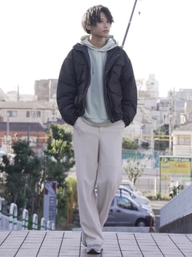 「ペールトーン」｜「アイテム（ブルゾン）」を使った、しのさん（メンズ・172cm）の冬コーディネート
