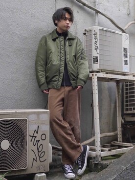 「プラスJ」｜「アイテム（ダウンジャケット/コート）」を使った、しのさん（メンズ・172cm）の冬コーディネート