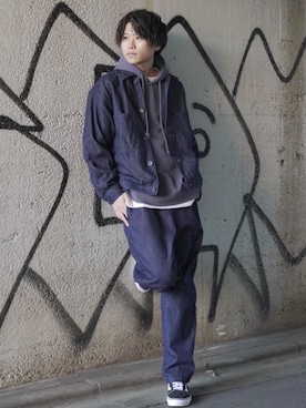 「WYM」｜「アイテム（デニムジャケット）」を使った、しのさん（メンズ・172cm）の冬コーディネート