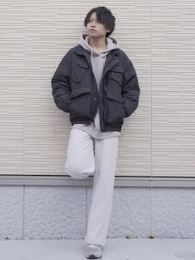 「ペールトーン」｜「アイテム（ブルゾン）」を使った、しのさん（メンズ・172cm）の冬コーディネート