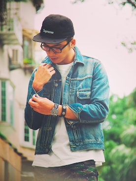 「model」｜「アイテム（ジャケット/アウター）」を使った、板橋金城武さん（メンズ・181cm）の冬コーディネート