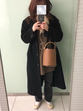 「ニコアンド」｜「アイテム（チェスターコート）」を使った、🤳🏻さん（レディース・156cm）の冬コーディネート