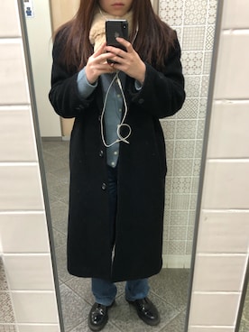 「ニコアンド」｜「アイテム（チェスターコート）」を使った、🤳🏻さん（レディース・156cm）の冬コーディネート