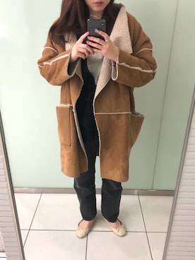「ニコアンド」｜「アイテム（バレエシューズ）」を使った、🤳🏻さん（レディース・156cm）の冬コーディネート