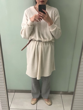 「ニコアンド」｜「アイテム（バレエシューズ）」を使った、🤳🏻さん（レディース・156cm）の冬コーディネート