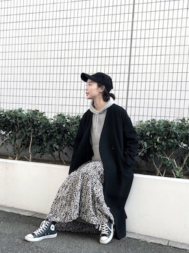 「アイテム（その他アウター）」を使った、半田 麗さん（レディース・165cm・20代）の冬コーディネート