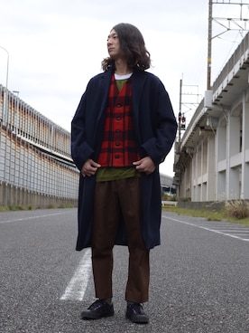 「CEASTERS（ケステル）のアイテム（その他アウター）」を使った、大川さん（メンズ・174cm）の冬コーディネート
