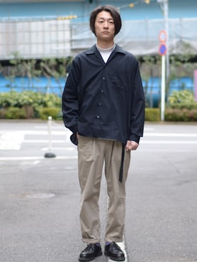 「CAMBER（キャンバー）のアイテム」を使った、大川さん（メンズ・174cm）の春コーディネート