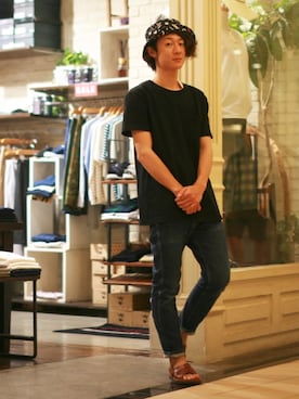 「サンダルマン」｜大川さん（メンズ・174cm）の春コーディネート