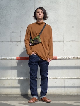 「SPELLBOUND（スペルバウンド）のアイテム」を使った、大川さん（メンズ・174cm）の夏コーディネート