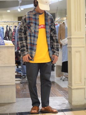 「gilet（ジレ）のアイテム」を使った、大川さん（メンズ・174cm）の夏コーディネート