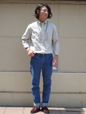 「CHUMS（チャムス）のアイテム」を使った、大川さん（メンズ・174cm）の夏コーディネート
