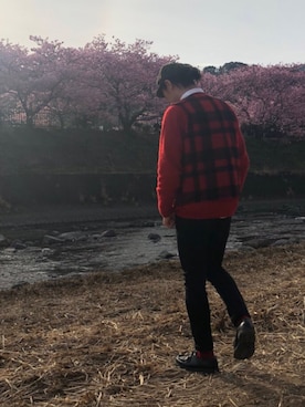 「FILSON（フィルソン）のアイテム」を使った、大川さん（メンズ・174cm）の春コーディネート