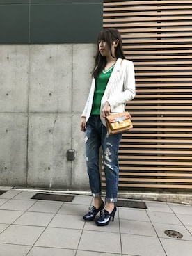 Guild Prime Womens カリフォルニアvネックニットを使ったレディース人気ファッションコーディネート Wear