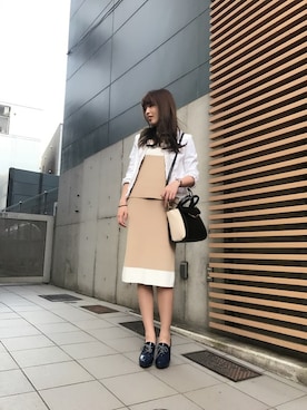 「アイテム（デニムジャケット、ホワイト系）」を使った、kamaさん（レディース・165cm）の春コーディネート