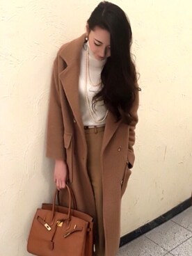 「RANDA（ランダ）のアイテム（ジャケット/アウター）」を使った、yuka.abeさん（レディース・164cm）の冬コーディネート