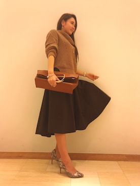 「RANDA（ランダ）のアイテム（アクセサリー）」を使った、yuka.abeさん（レディース・164cm）の冬コーディネート