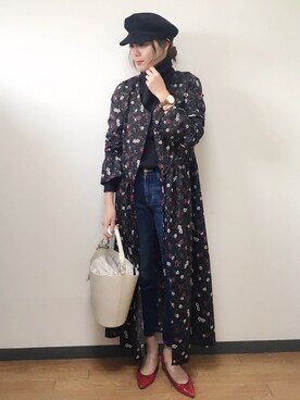 「LEPSIM（レプシィム）のマリンキャスケット　735142（キャスケット）」を使った、s.さん（レディース・154cm）の冬コーディネート