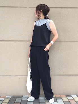 「SLOBE IENA（スローブイエナ）のアイテム（つなぎ/オールインワン）」を使った、s.さん（レディース・154cm）の夏コーディネート