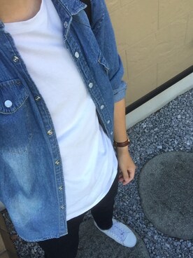 「Daniel Wellington（ダニエルウェリントン）の【Daniel Wellington】レザーバンド３６ＭＭ（アナログ腕時計）」を使った、たまきさん（メンズ・173cm）の夏コーディネート