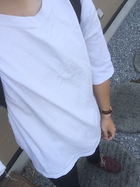 「Daniel Wellington（ダニエルウェリントン）の【Daniel Wellington】レザーバンド３６ＭＭ（アナログ腕時計）」を使った、たまきさん（メンズ・173cm）の夏コーディネート