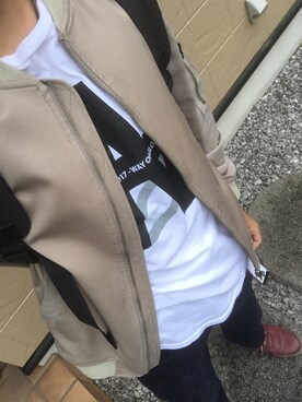 「AAA（トリプルエー）のアイテム（トップス）」を使った、たまきさん（メンズ・173cm）の秋コーディネート