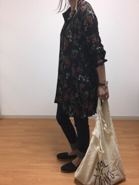「TODAY'S SPECIAL（トゥデイズスペシャル）のMARCHE BAG/マルシェバッグ（エコバッグ/サブバッグ）」を使った、HARUさん（レディース・159cm）の冬コーディネート