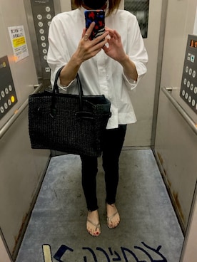 「SEA（シー）のアイテム（かごバッグ）」を使った、773さん（レディース・156cm）の夏コーディネート