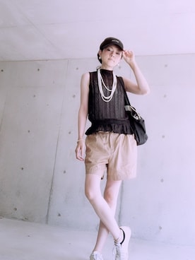 「non-sens（ノンサンス）のアイテム」を使った、AKIさん（レディース・164cm）の夏コーディネート