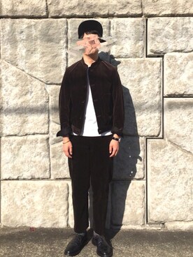 「Scye（サイ）のアイテム（ブルゾン）」を使った、umeさん（メンズ・170cm）の冬コーディネート