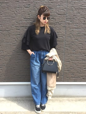 「kormarch」｜「アイテム（トレンチコート）」を使った、RURIさん（レディース・163cm）の春コーディネート
