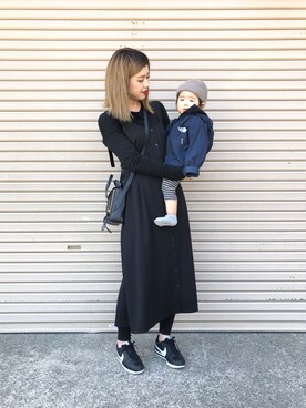 「moussy」｜「アイテム（ナイロンジャケット）」を使った、RURIさん（レディース・163cm）の冬コーディネート