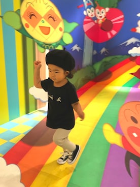 「息子コーデ」｜「アイテム（ハンチング/ベレー帽）」を使った、RURIさん（レディース・163cm）の秋コーディネート