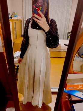 「STUDIOUS（ステュディオス）のアイテム（ジャンパースカート）」を使った、achoさん（レディース・159cm）の秋コーディネート