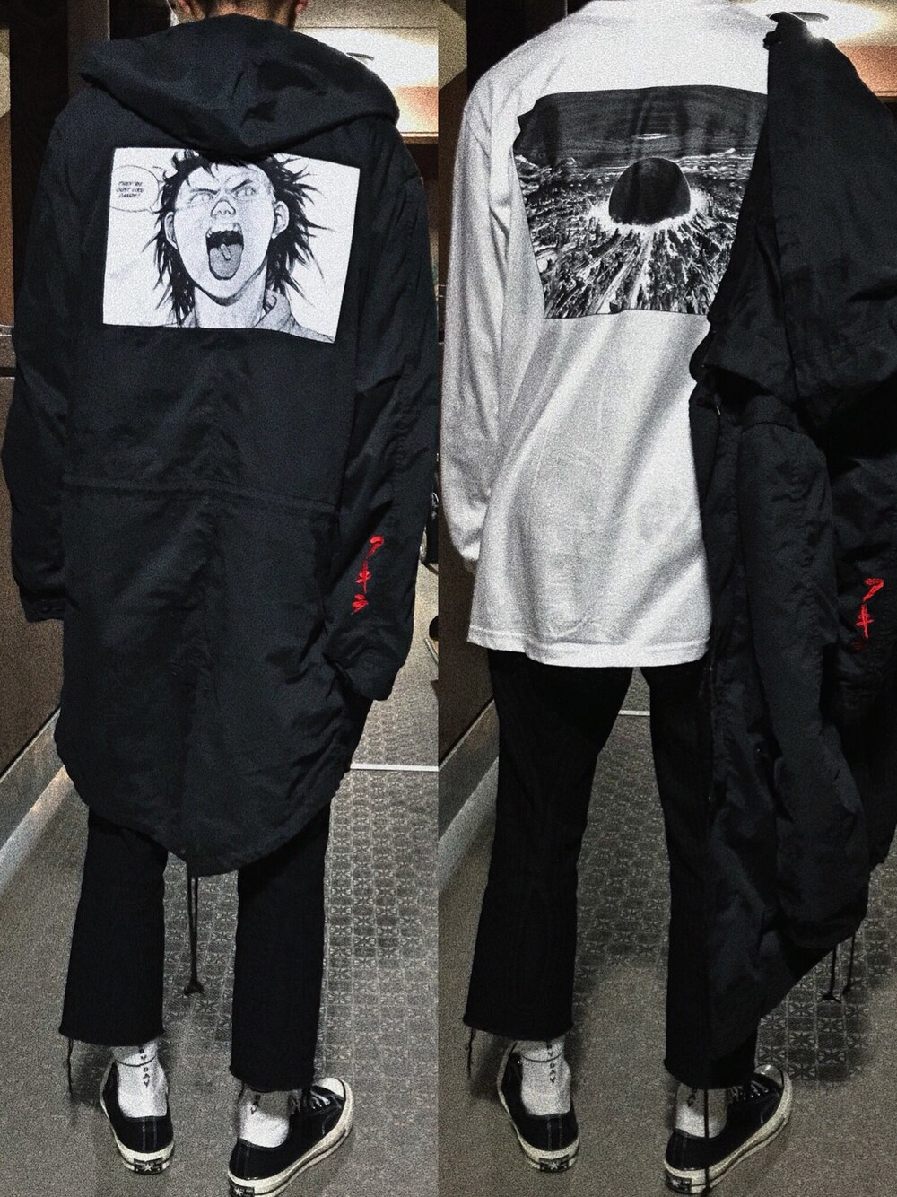 「supreme、AKIRA、UNIQLO、N/A、converse、CT70s、outfit」｜「Supreme のアイテム（モッズコート、ブラック系）」を使った、F.Kentaroさん（メンズ・175cm）の秋コーディネートの1枚目の写真