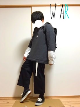 「アイテム（ソックス/靴下、ブラウン系）」を使った、わなたさん（メンズ・173cm）の秋コーディネート
