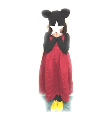「ミッキーコーデ」｜「アイテム（ワンピース/ドレス）」を使った、sy★さん（キッズ・122cm）の冬コーディネート