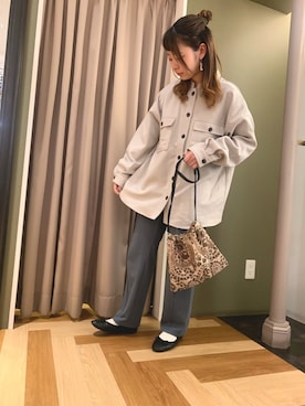 「minia（ミニア）のアイテム」を使った、モモPさん（レディース・154cm）の秋コーディネート